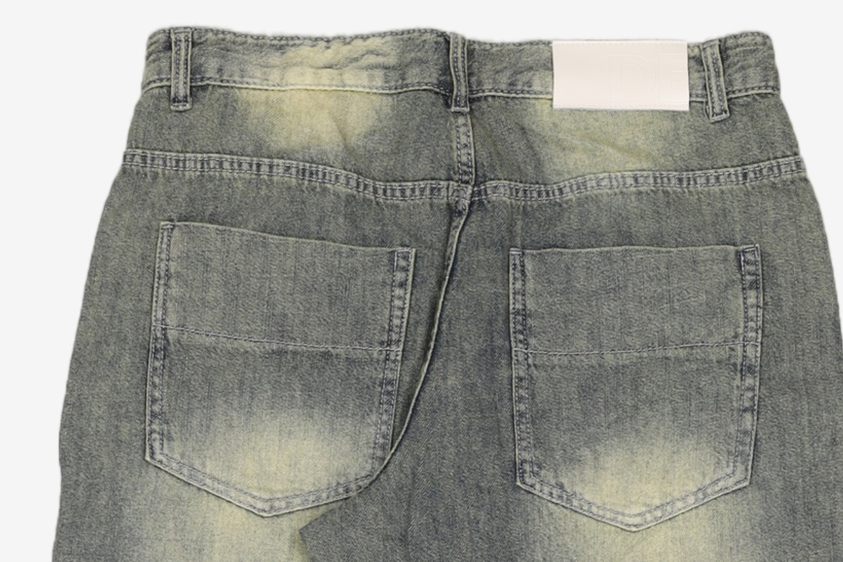 데케트(DECET) [린넨라이크]Linen Like Mid Rise Wide Jeans DCPT039Black 32