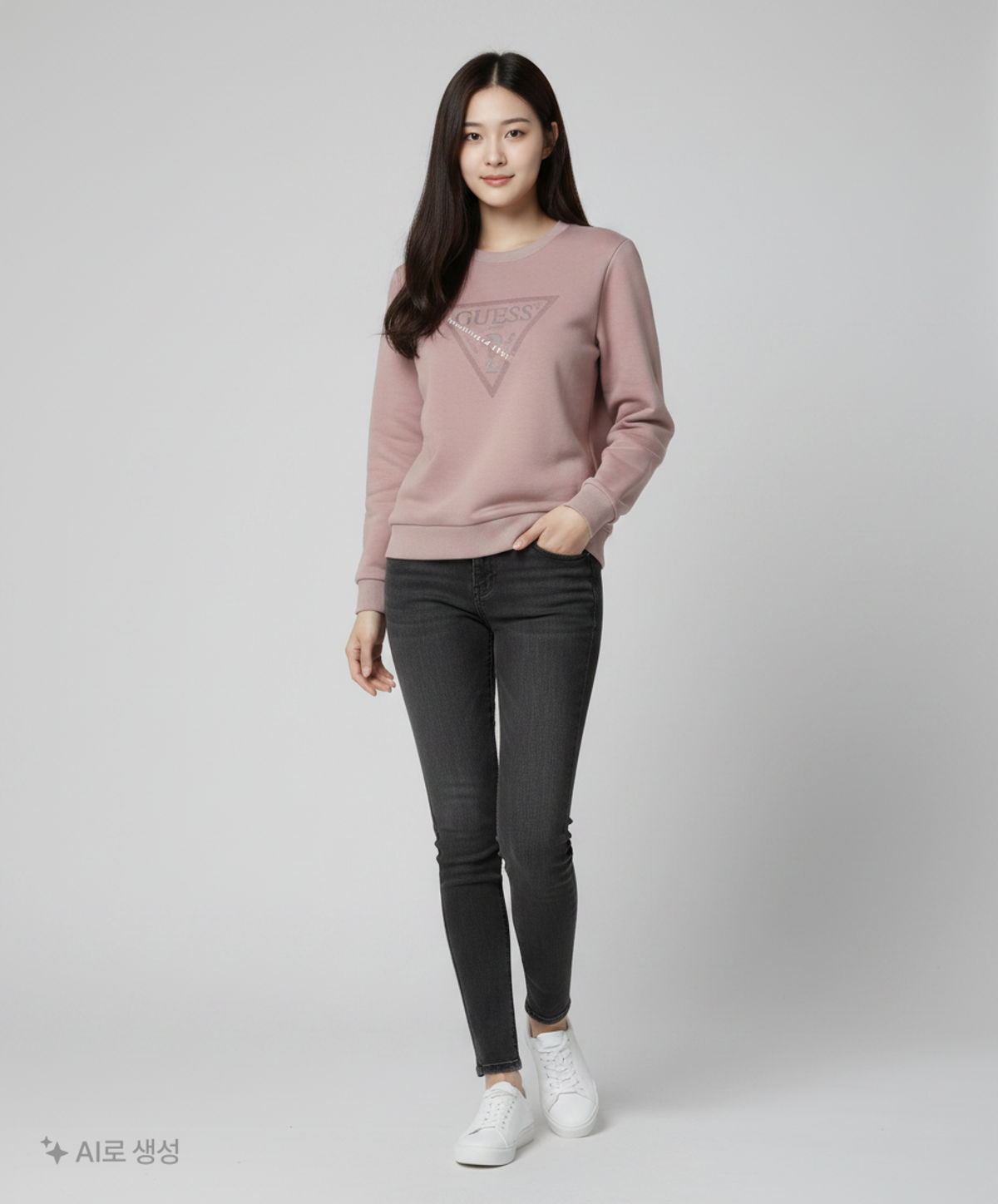 게스(GUESS) 남성 삼각레터링 맨투맨 L