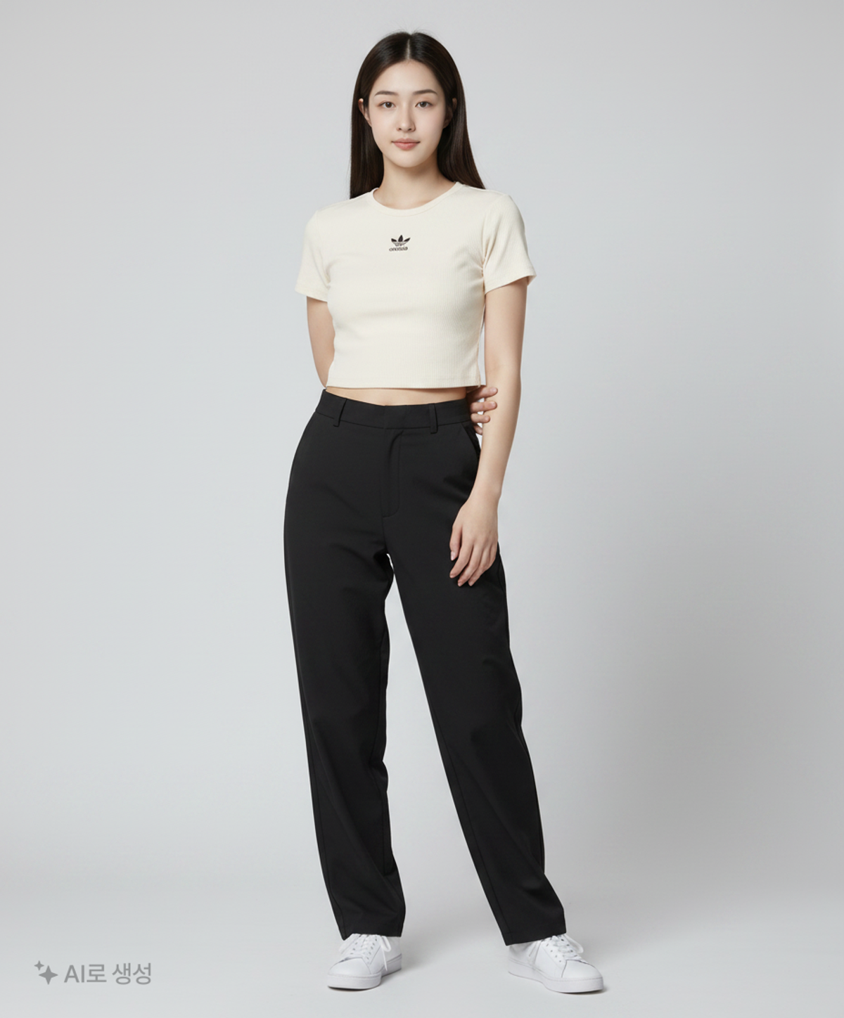 아디다스(ADIDAS) 립 크롭 티 - 화이트 / IJ7804 XS