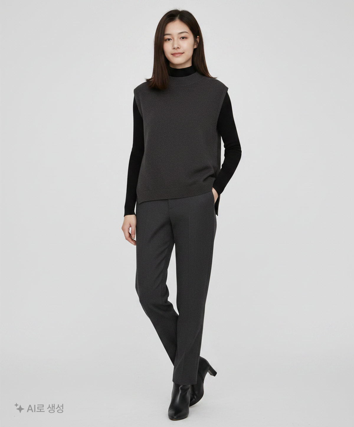 클라비스(CLOVIS) 반넥 스웨터 조끼(2colors) CVVK94T02M 95