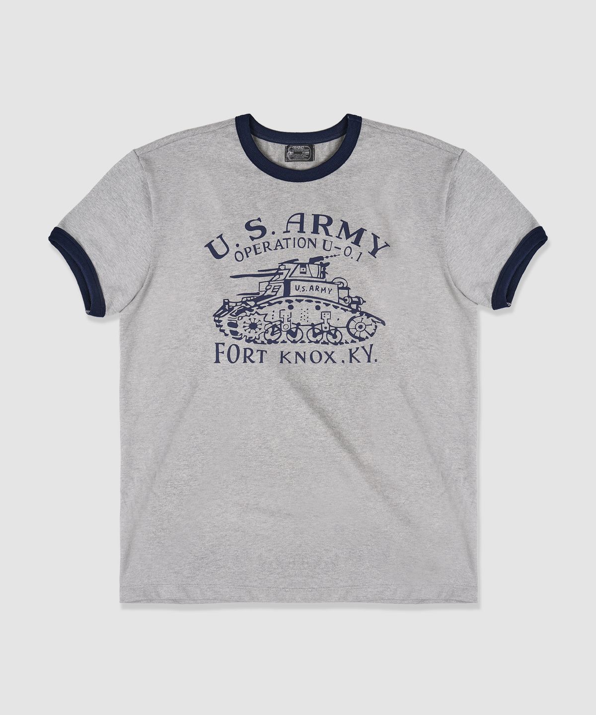 필드래프트(FIELDRAFT) [Soldier Fit] WW2(FORT KNOX) Ringer TEE_Gray/Navy