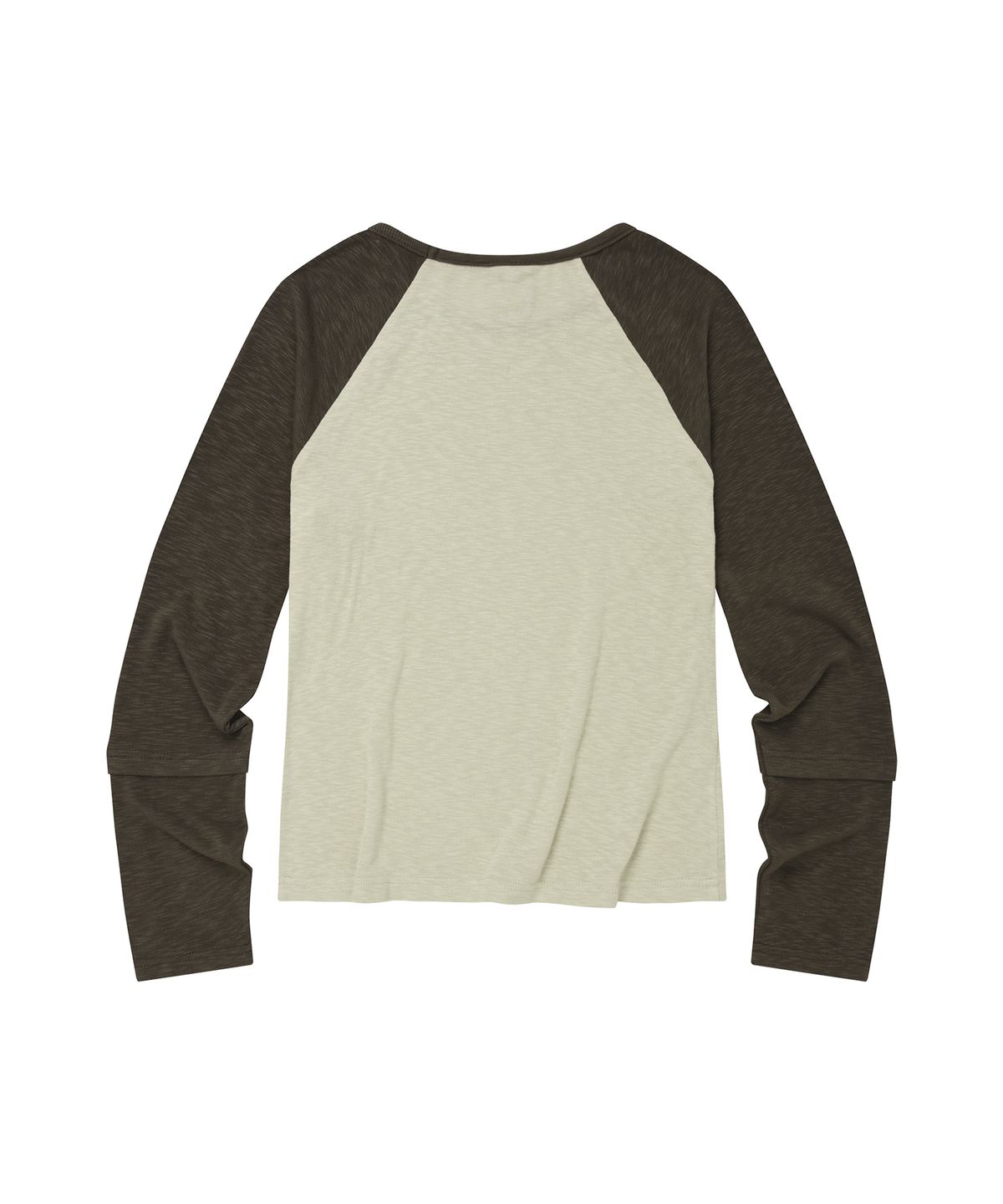 엘엠알(LMR) 레터링 배색 래글런 긴팔 티셔츠 BEIGE