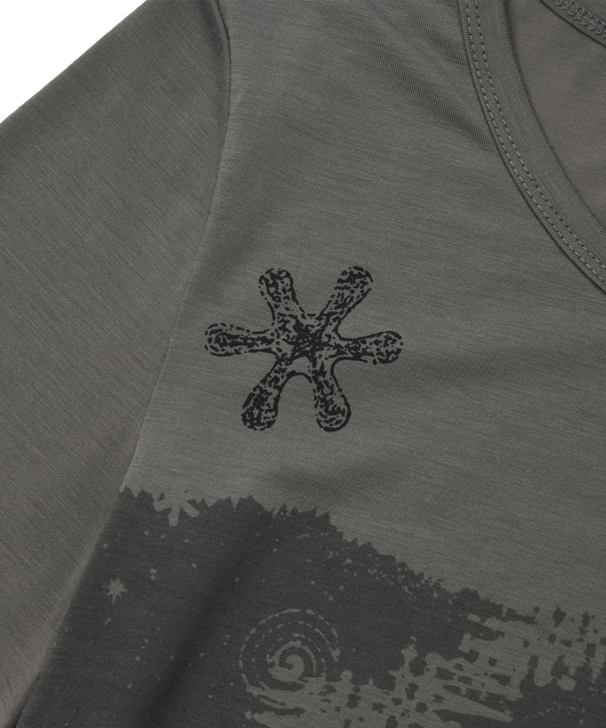 엘엠알(LMR) 빈티지 스월 그래픽 긴팔 티셔츠 DARK GREY