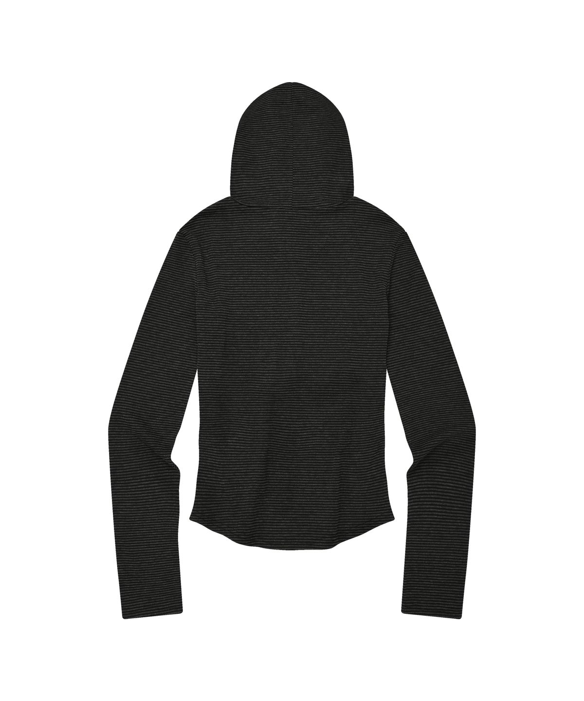 엘엠알(LMR) 스터드 헨리넥 골지 후드 긴팔 티셔츠 BLACK STRIPE