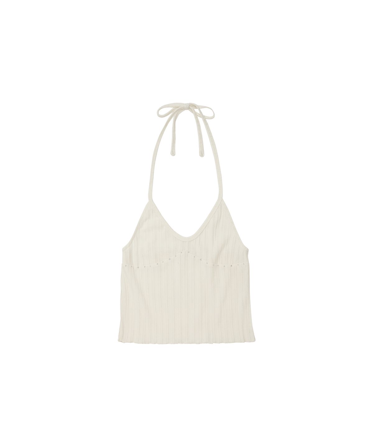 엘엠알(LMR) 스터드 홀터넥 레이어드 긴팔 티셔츠 BEIGE