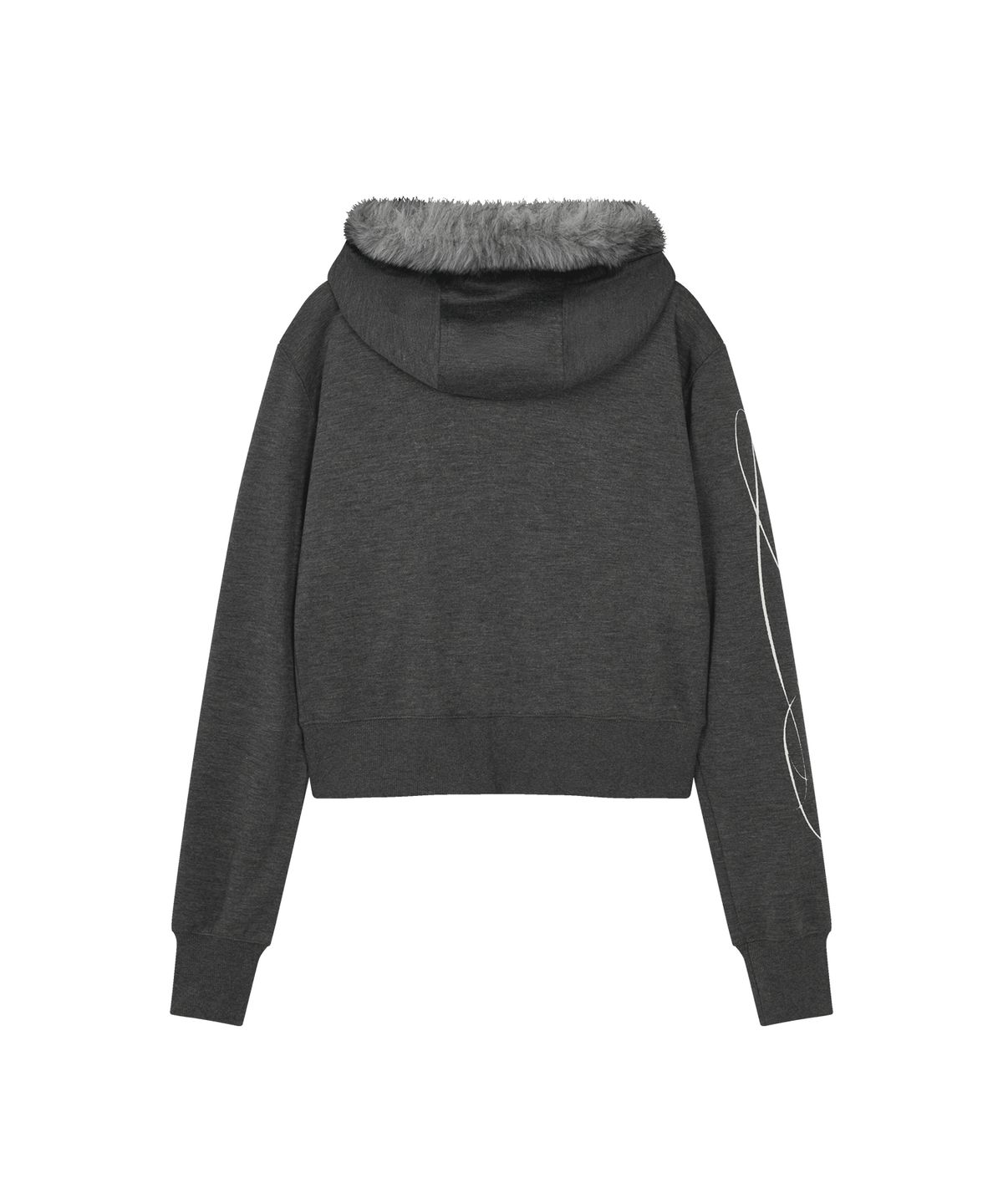 엘엠알(LMR) 스터드 하이넥 투웨이 퍼 후드집업 DARK GREY