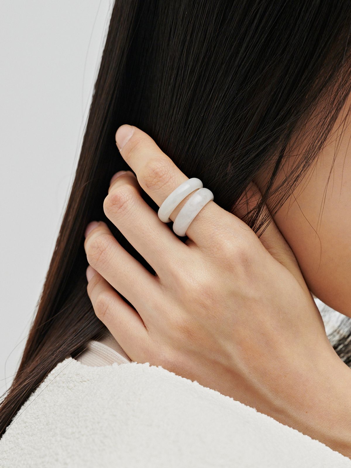 누브(NOUVE) 마블 스택링 - 2컬러 / Marble Stack Ring - 2 Color