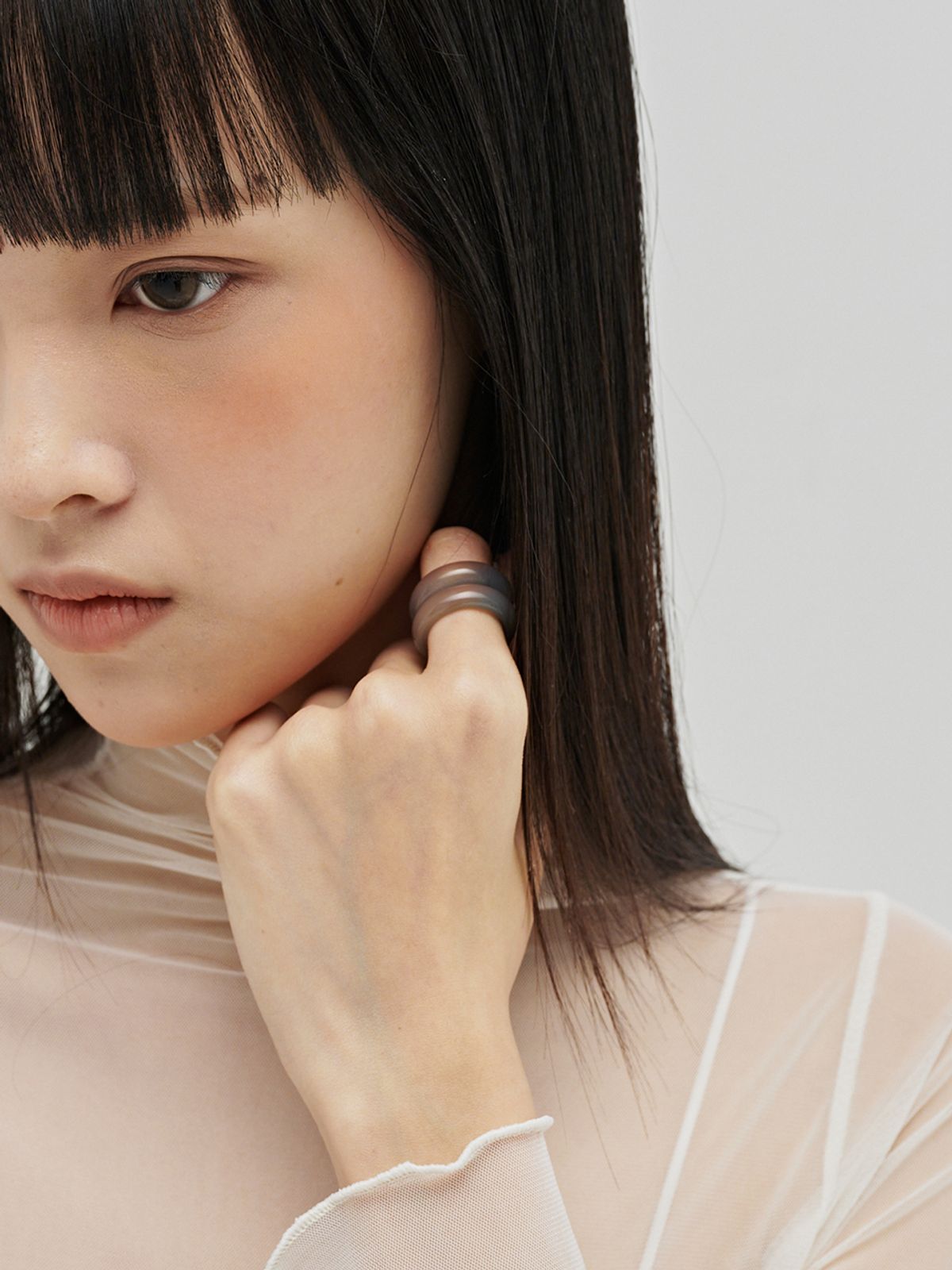 누브(NOUVE) 마블 스택링 - 2컬러 / Marble Stack Ring - 2 Color