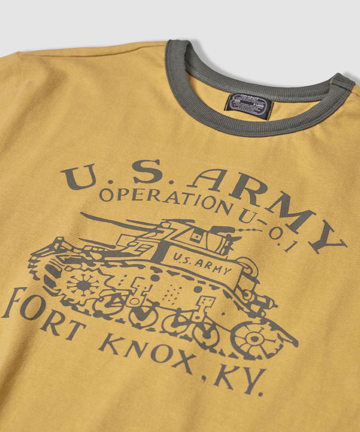 필드래프트(FIELDRAFT) [Soldier Fit] WW2(FORT KNOX) Ringer TEE_Mustard/Olive