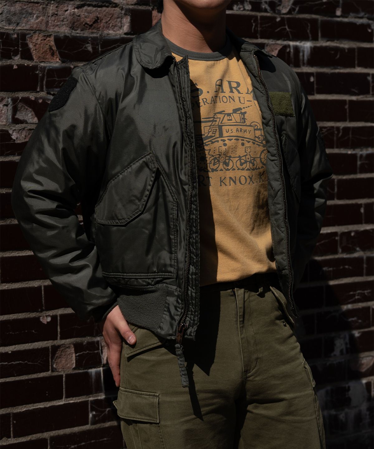 필드래프트(FIELDRAFT) [Soldier Fit] WW2(FORT KNOX) Ringer TEE_Mustard/Olive