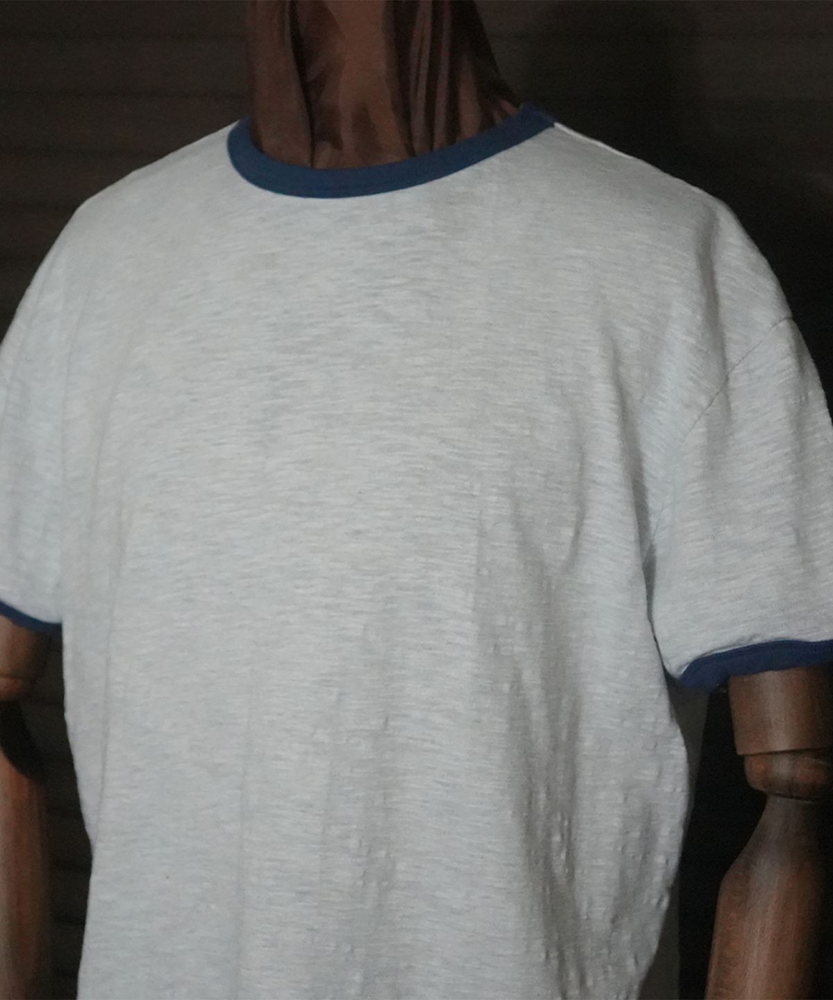 필드래프트(FIELDRAFT) [Soldier Fit] Rough Slub Ringer TEE_Melange/Blue