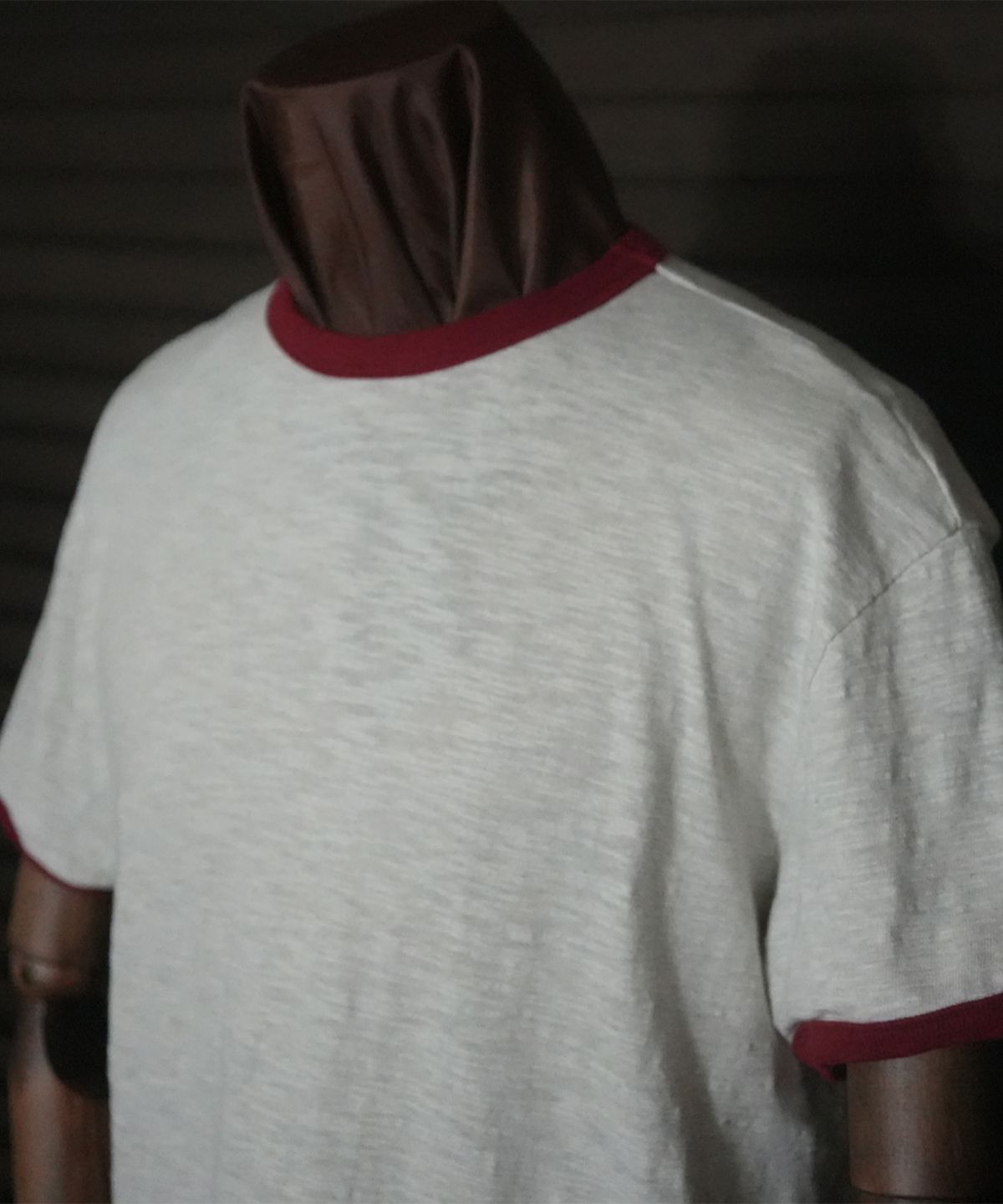 필드래프트(FIELDRAFT) [Soldier Fit] Rough Slub Ringer TEE_Oatmeal/Chili pepper