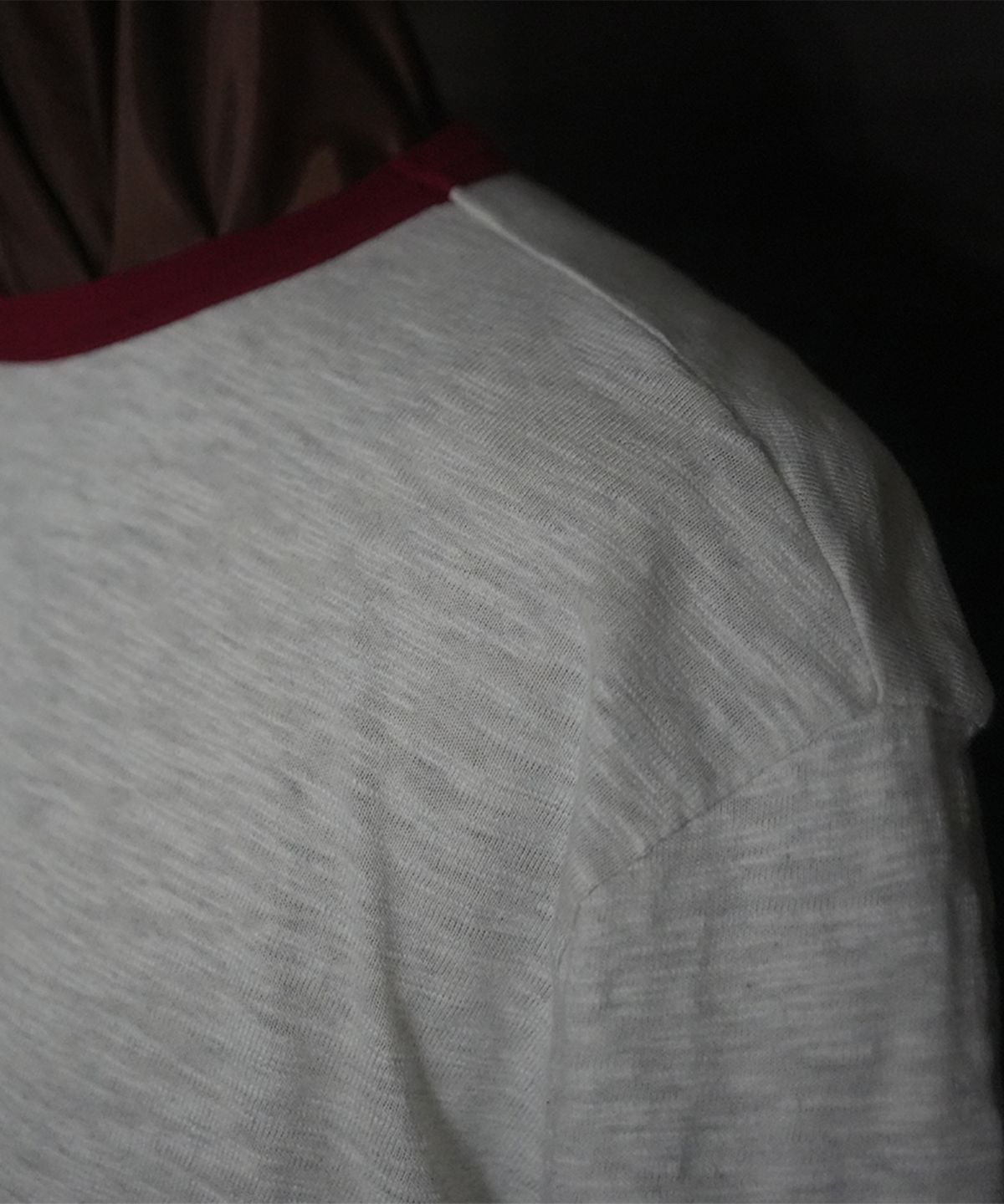 필드래프트(FIELDRAFT) [Soldier Fit] Rough Slub Ringer TEE_Oatmeal/Chili pepper