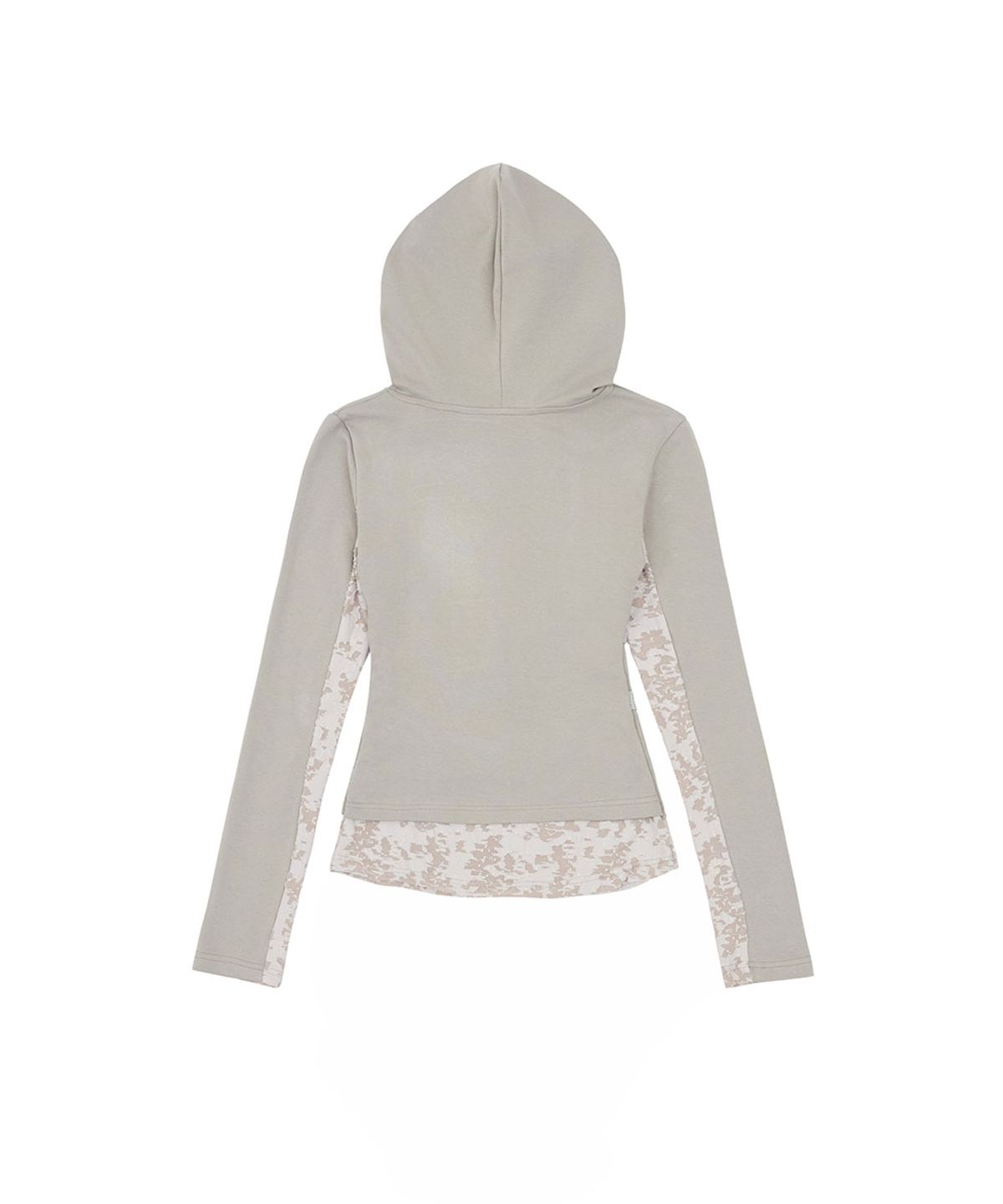 노 엑스트라 터치(NO EXTRA TOUCH) Double Button Layered Hoodie Jersey Cardigan (Sand) / 26FWKC003SD