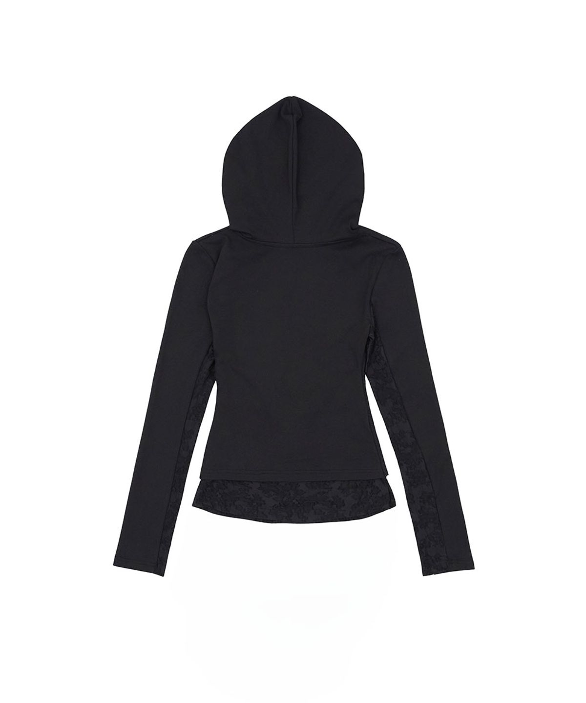 노 엑스트라 터치(NO EXTRA TOUCH) Double Button Layered Hoodie Jersey Cardigan (Black) / 26FWKC003BK