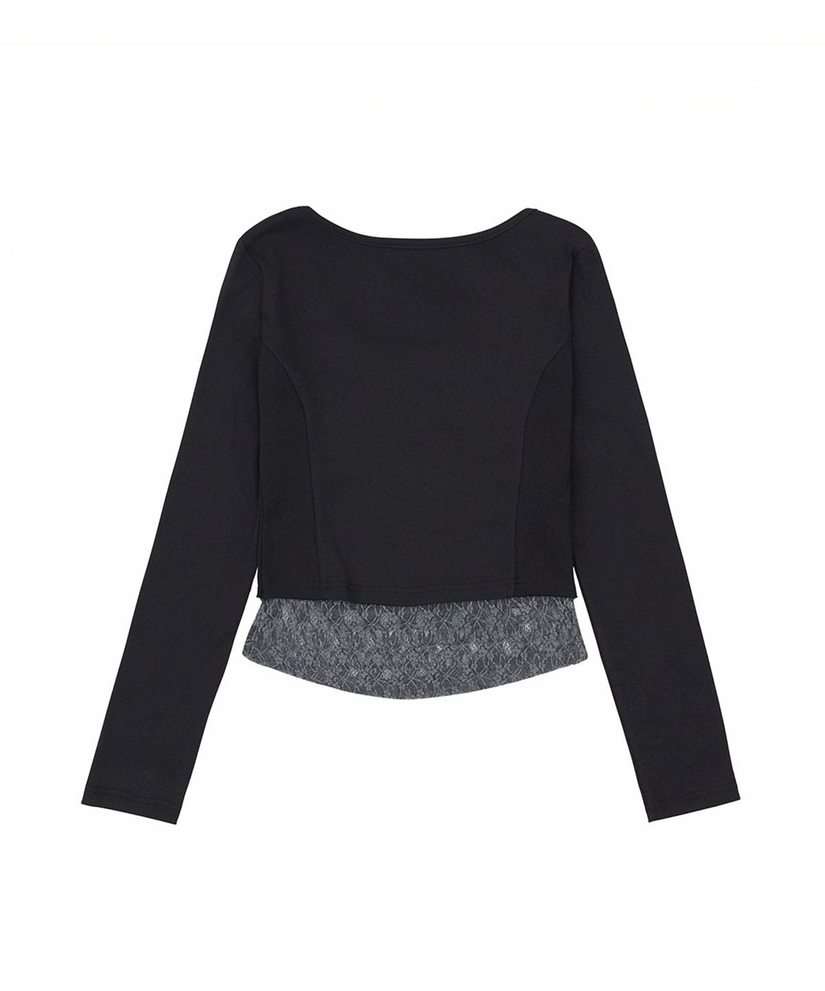 노 엑스트라 터치(NO EXTRA TOUCH) Lace Layered Top Bolero Cardigan (Black) / 26FWKC002BK