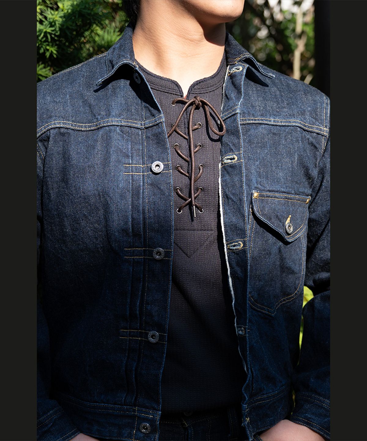 필드래프트(FIELDRAFT) [Soldier Fit] Baseball Lace-up TEE_Charcoal