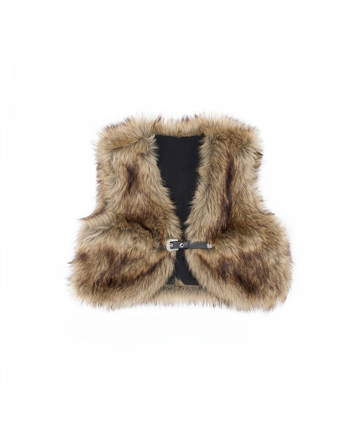 노 엑스트라 터치(NO EXTRA TOUCH) Belted Fur Vest (Brown) / 26FWKV001BR