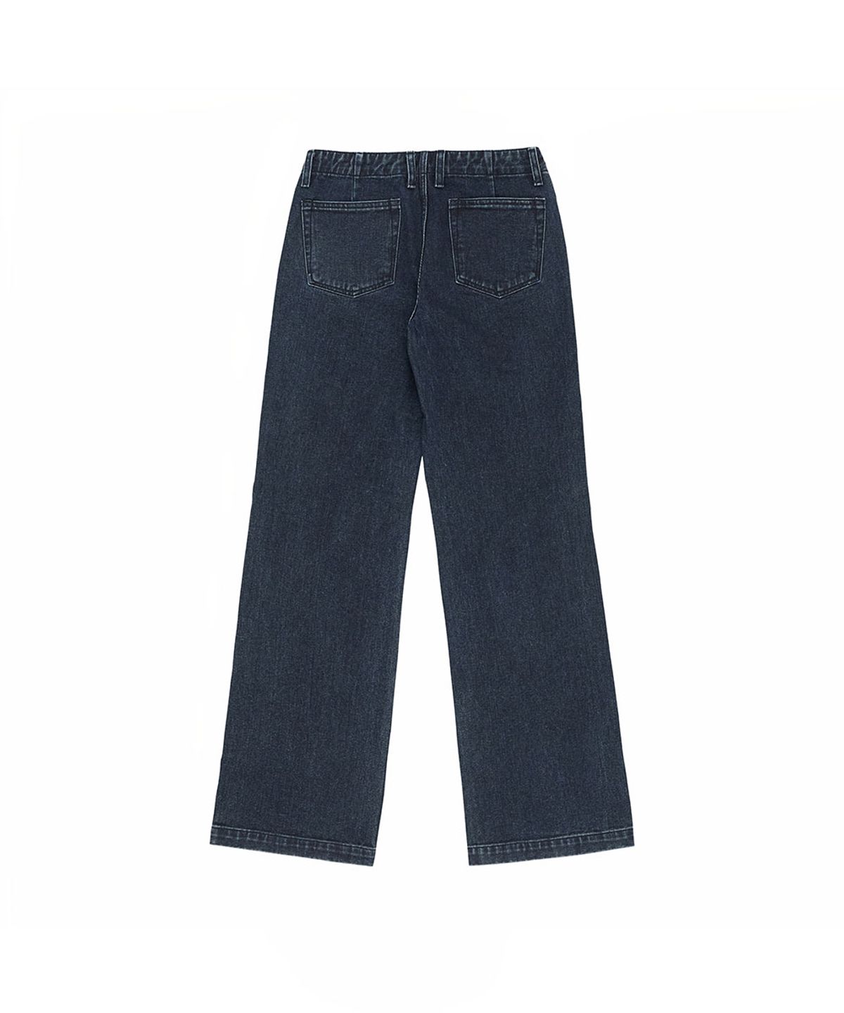 노 엑스트라 터치(NO EXTRA TOUCH) Eyelet Strap Pocket Low Wide Denim (Dark Blue) / 26FWPT004DB