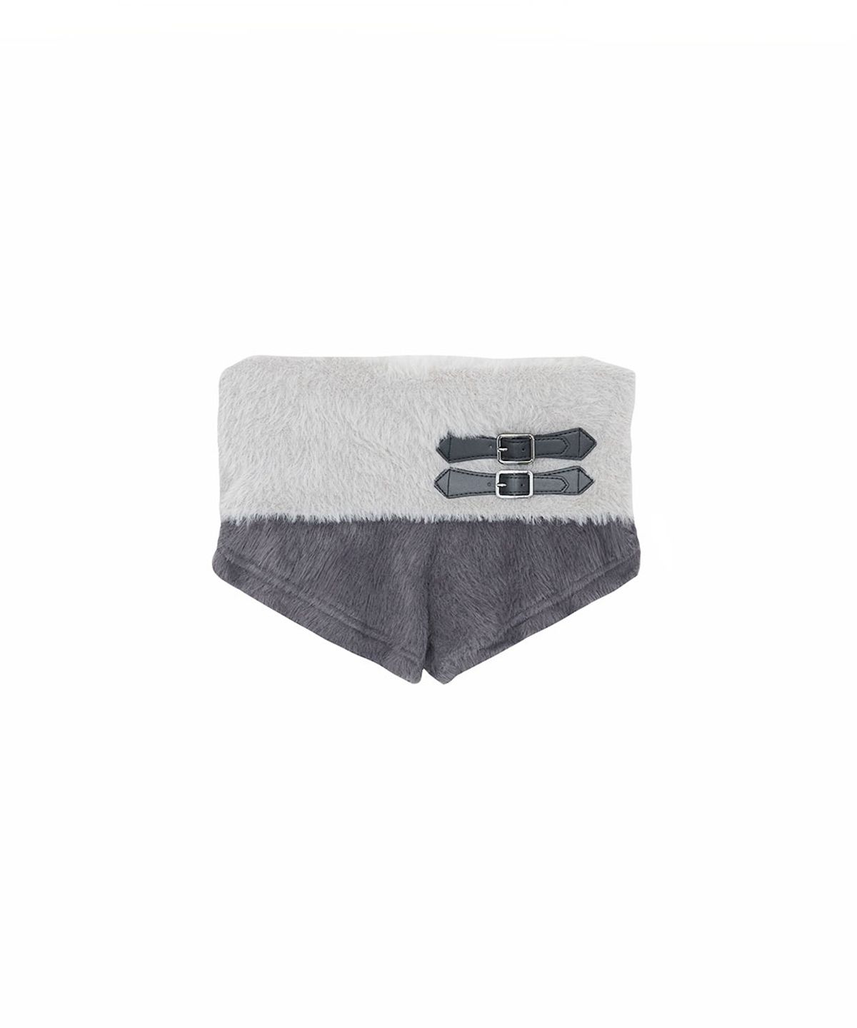 노 엑스트라 터치(NO EXTRA TOUCH) Hairy Fur Off-Shoulder Cardigan Set (Gray) / 26FWSET001GR