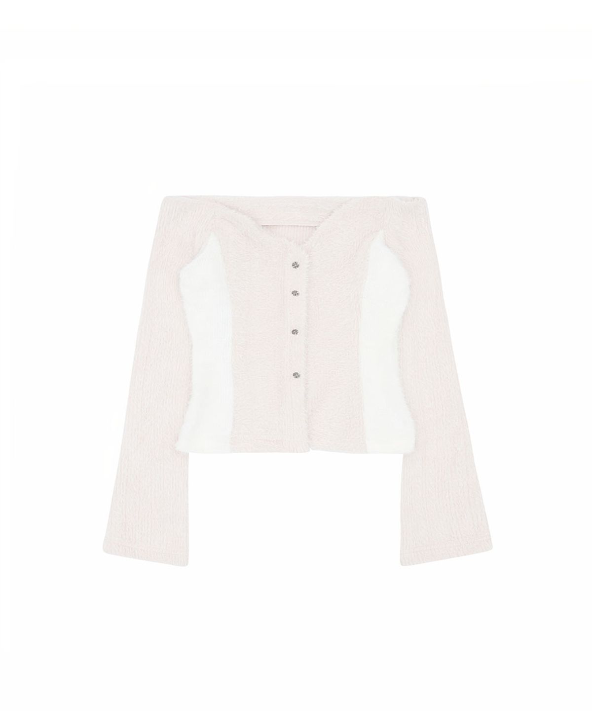 노 엑스트라 터치(NO EXTRA TOUCH) Hairy Fur Off-Shoulder Cardigan Set (Pink) / 26FWSET001PI