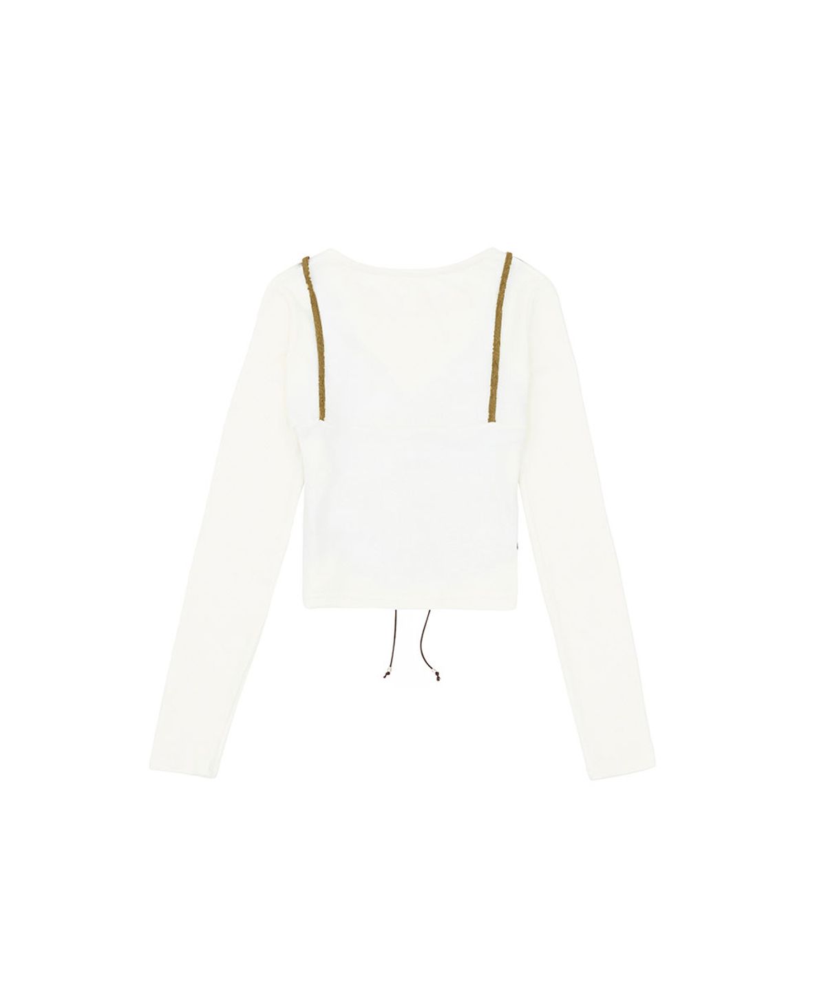 노 엑스트라 터치(NO EXTRA TOUCH) Bustier Layered Long Sleeve Tee (Cream) / 26FWTS003CR