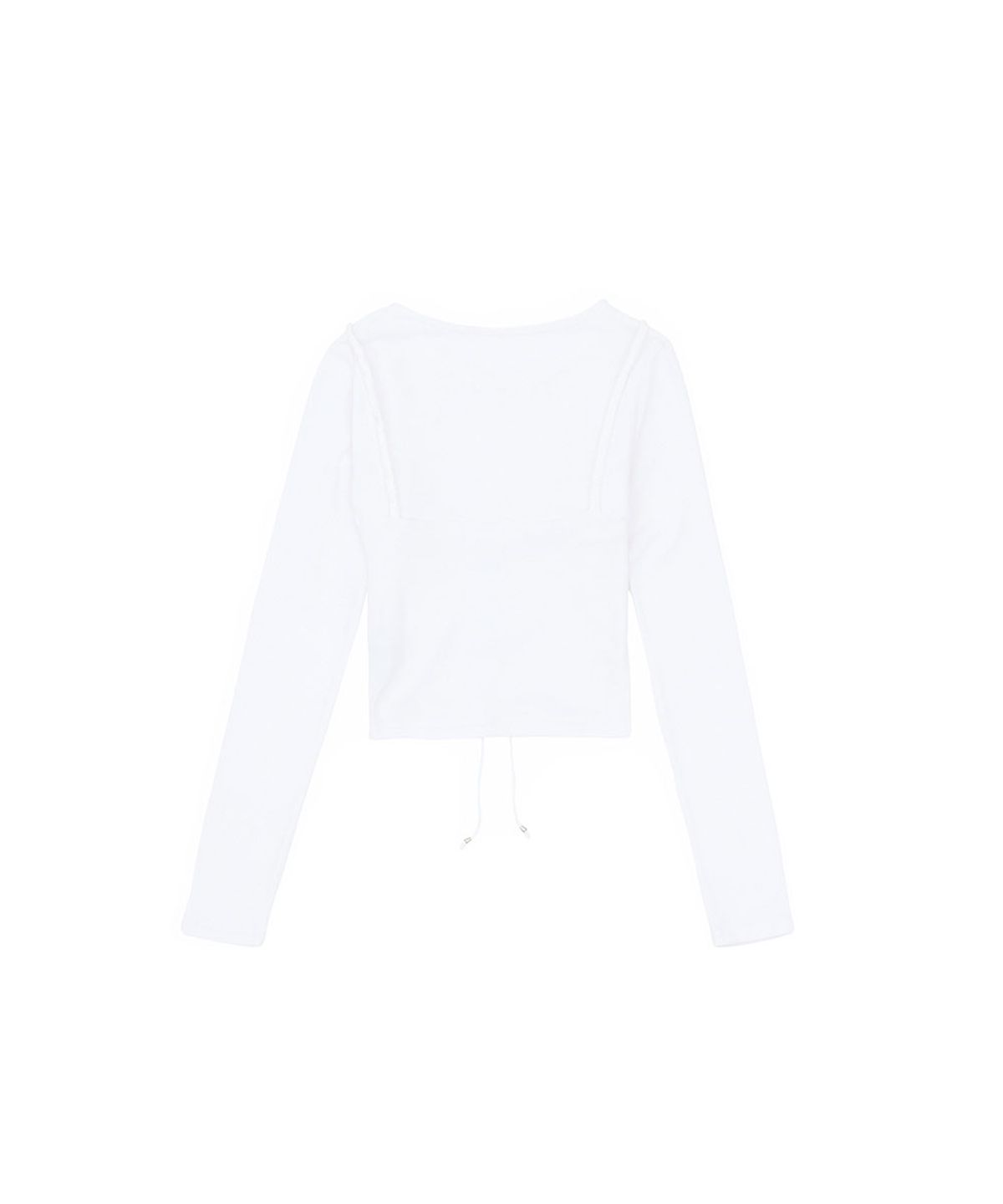 노 엑스트라 터치(NO EXTRA TOUCH) Bustier Layered Long Sleeve Tee (White) / 26FWTS003WH