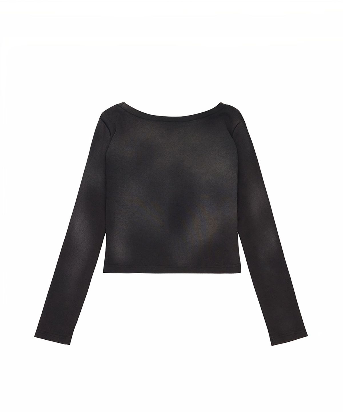노 엑스트라 터치(NO EXTRA TOUCH) Logo Crop Long Sleeve Tee (Black) / 26FWTS002BK