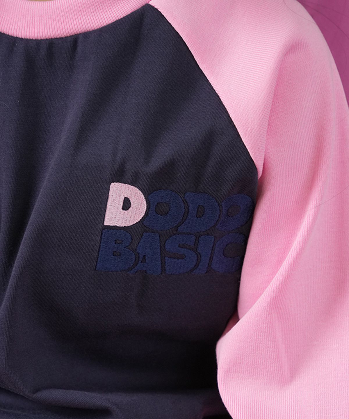 라메종드도도(LA MAISON DE DODO) DODO BASIC Reglan T Shirt (Navy/Milkshake Pink)_키즈긴팔티 아동긴팔티 등원룩