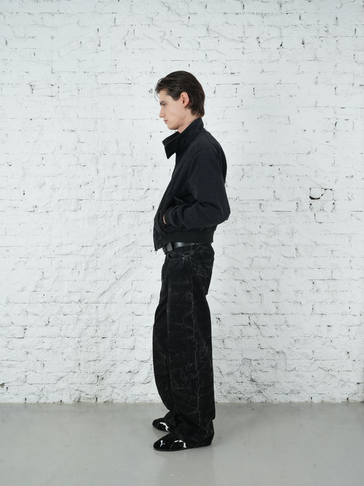 포스센스티브(FORCESENSITIVE) Washed Cotton Harrington Jacket (BLACK)