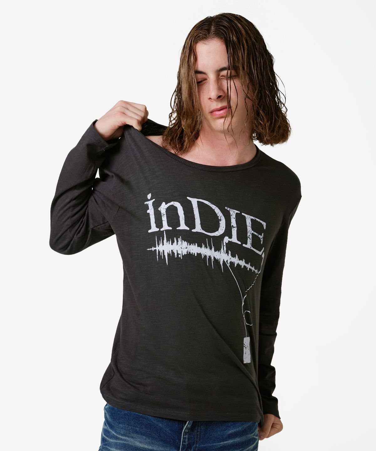 엔엔피스(NNPCS) INDIE Slab Long Sleeve (Charcoal)