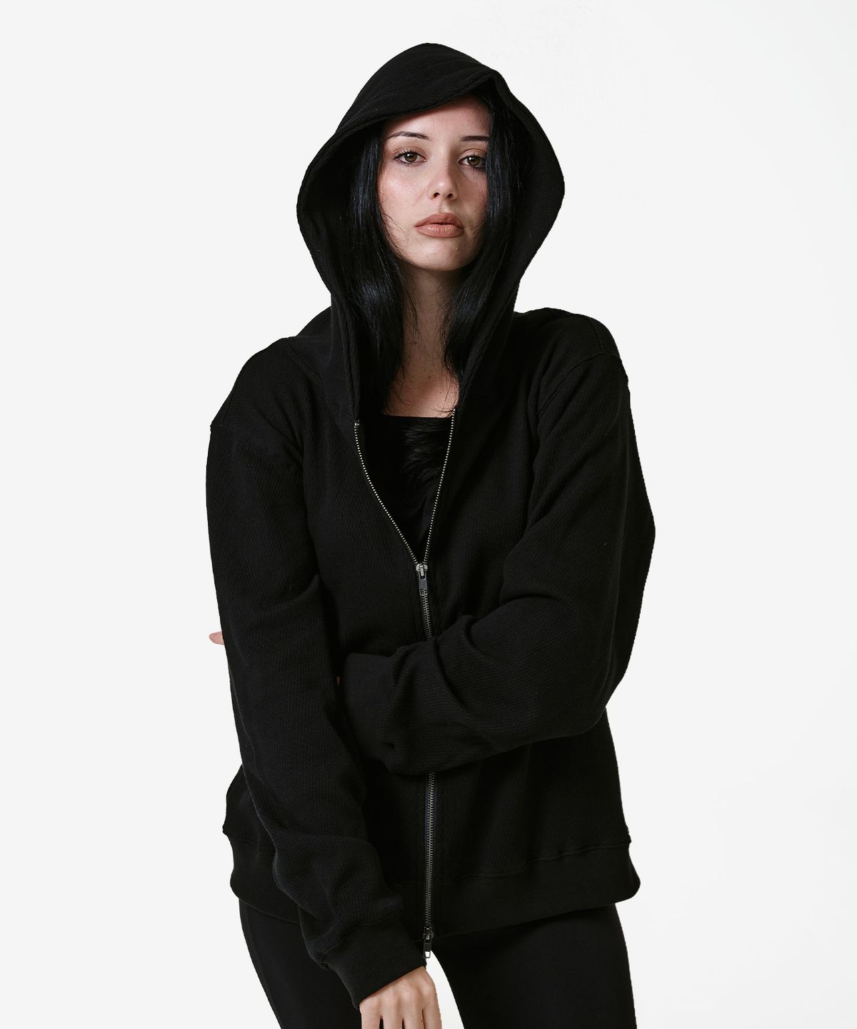 엔엔피스(NNPCS) Skull Cross Waffle Hoodie Zipup