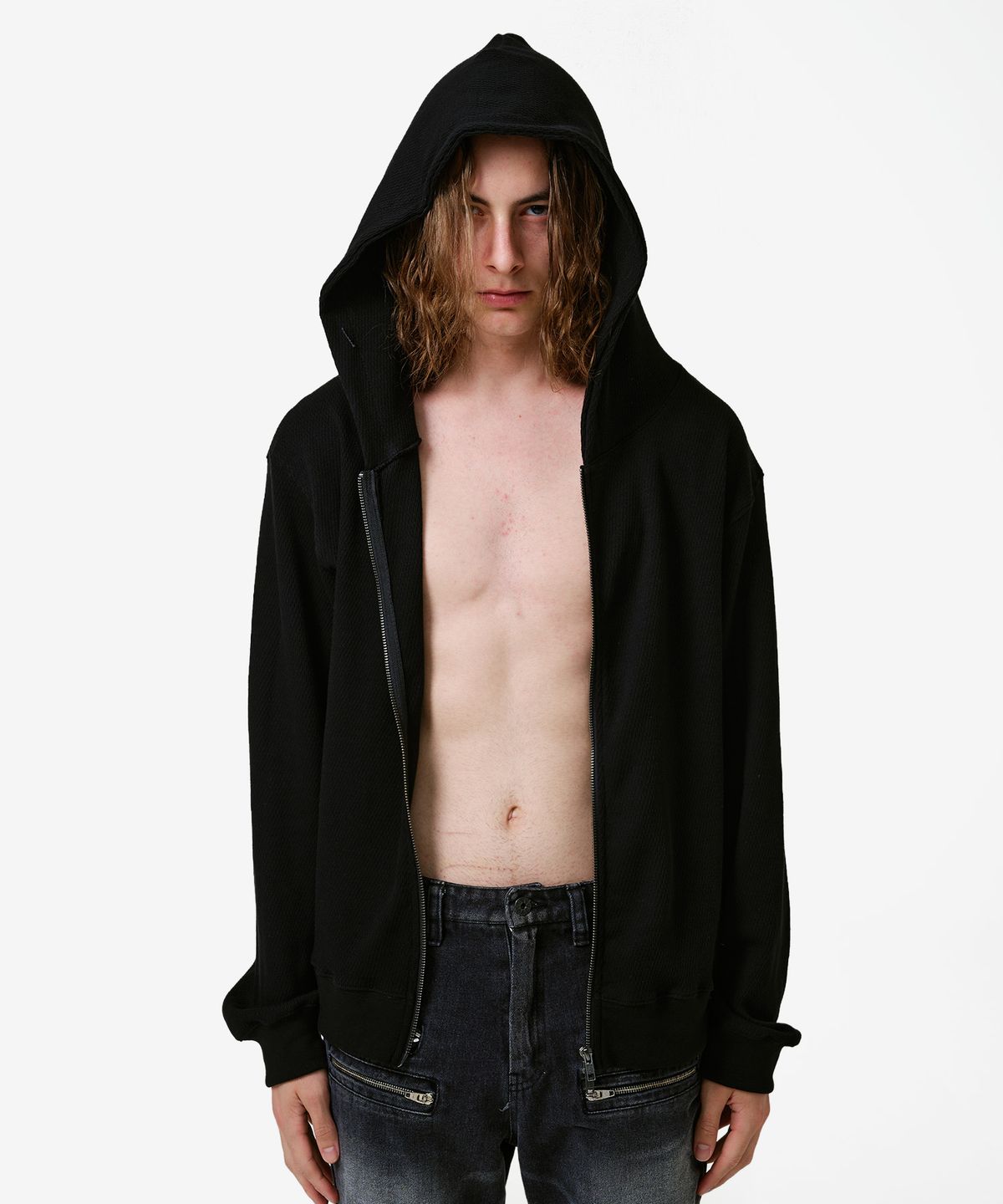 엔엔피스(NNPCS) Skull Cross Waffle Hoodie Zipup
