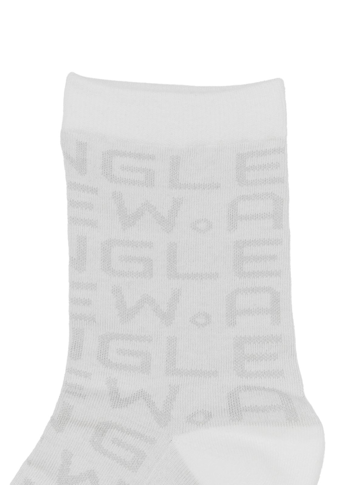 와이드앵글(WIDEANGLE) CO 패턴 올오버 크루 파일 양말_Off White