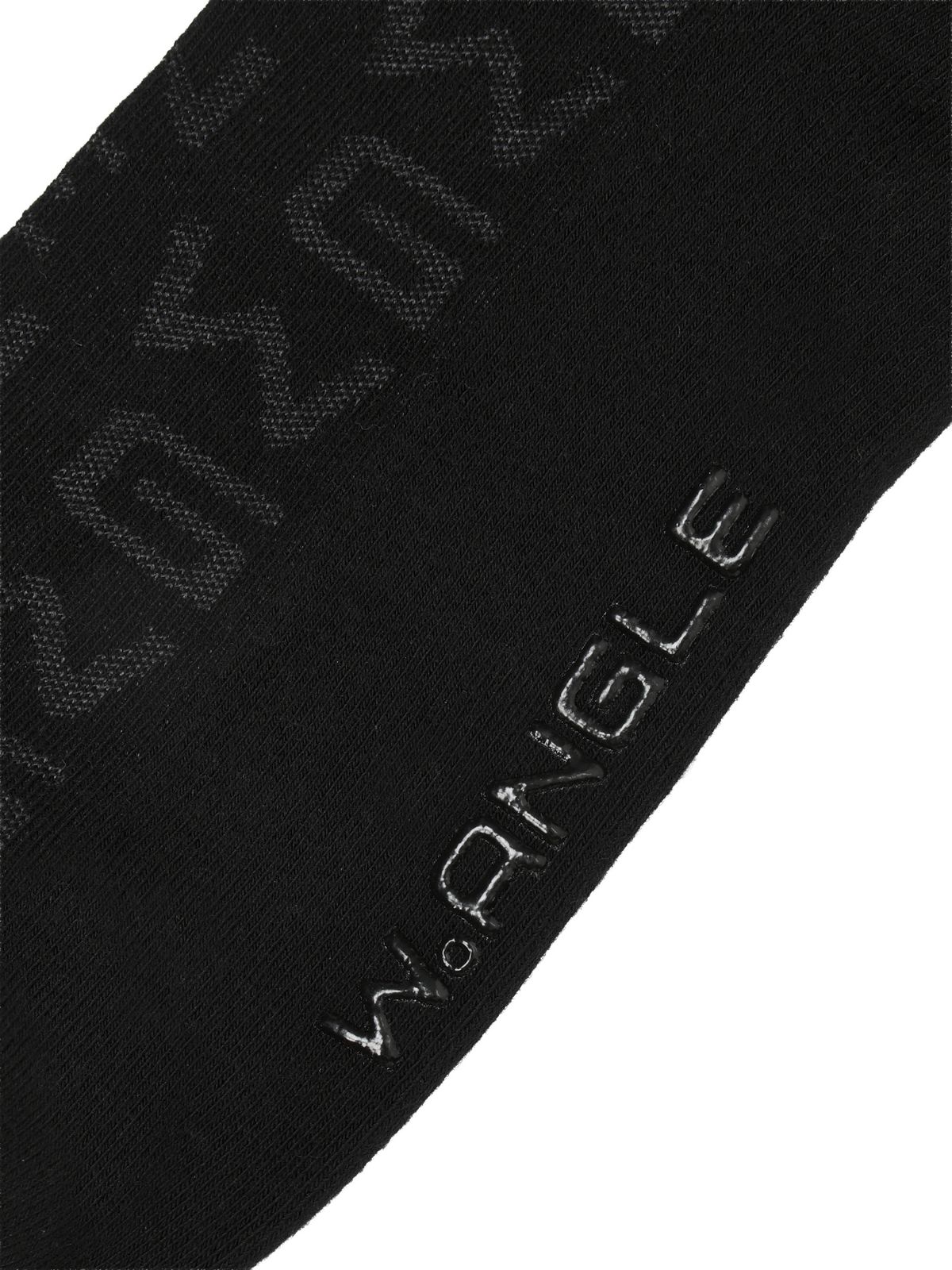와이드앵글(WIDEANGLE) CO 패턴 올오버 크루 파일 양말_Black