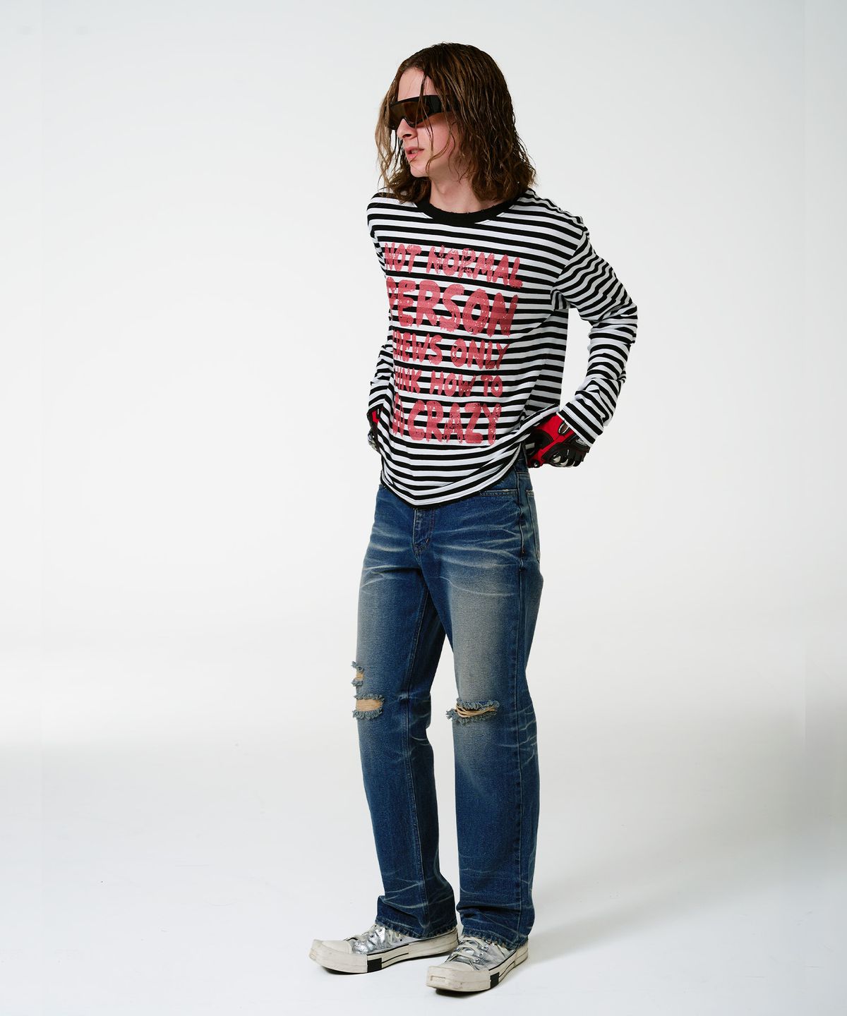 엔엔피스(NNPCS) Vintage Cat Washed Denim Pants