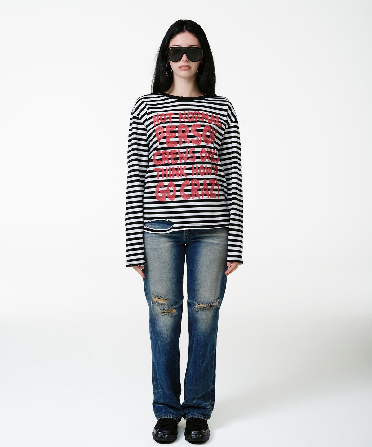 엔엔피스(NNPCS) Vintage Cat Washed Denim Pants