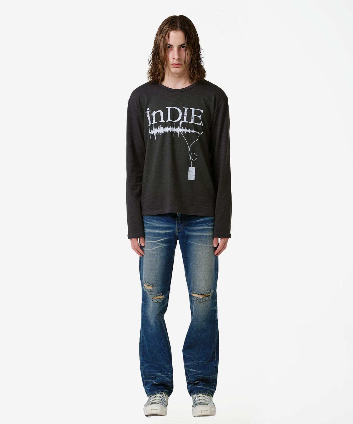 엔엔피스(NNPCS) Vintage Cat Washed Denim Pants