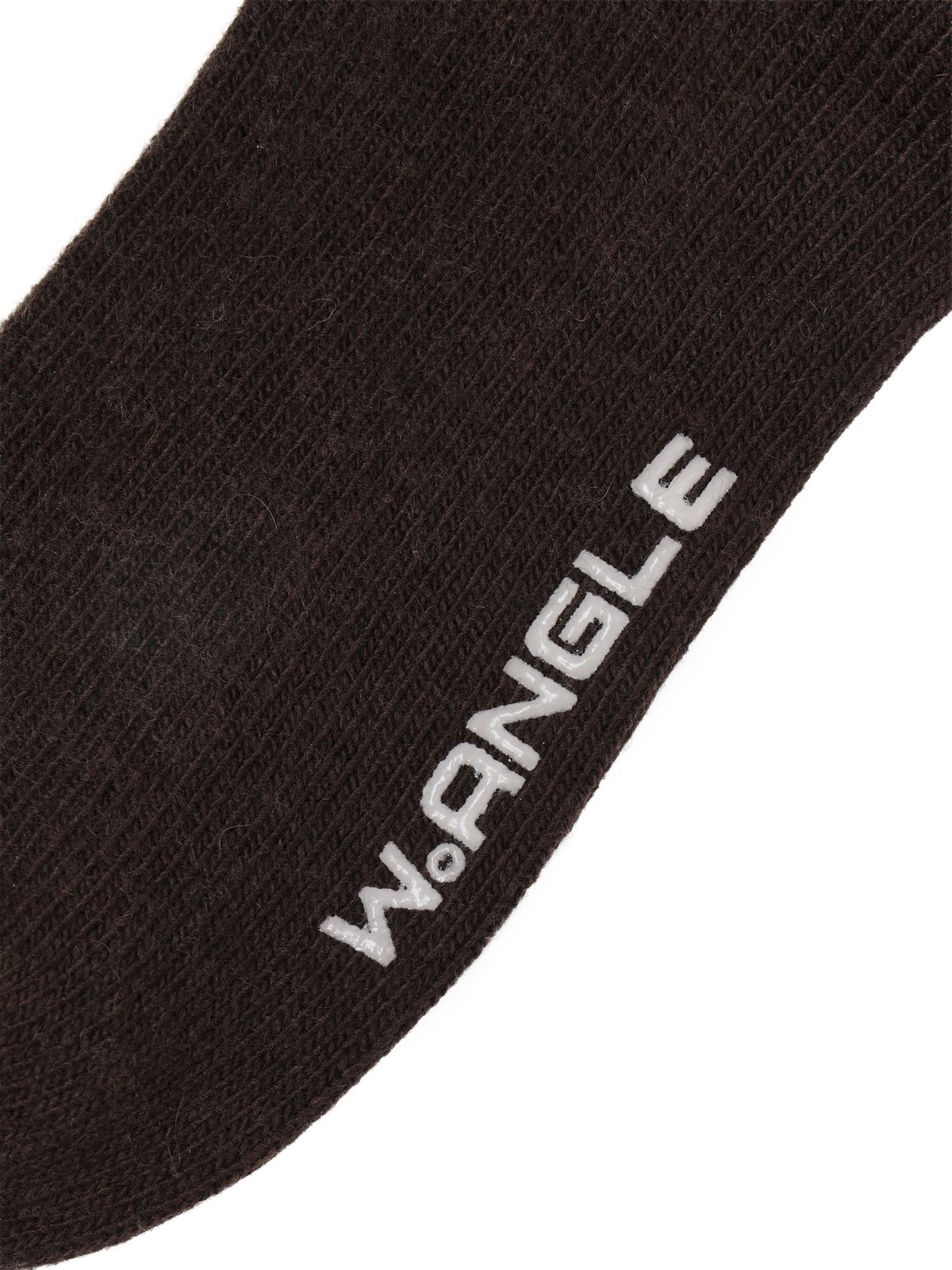 와이드앵글(WIDEANGLE) CO 로고 스트라이프 크루 울 양말_Brown