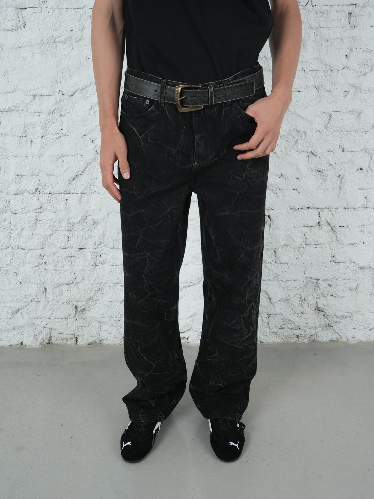 포스센스티브(FORCESENSITIVE) Washed Vintage Cow Leather Belt
