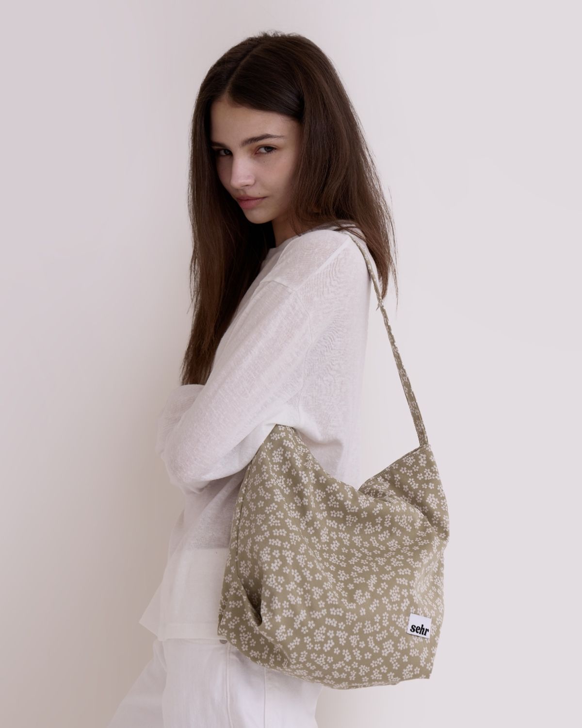 세르(SEHR) Flower Medium Bucket Bag (Green)