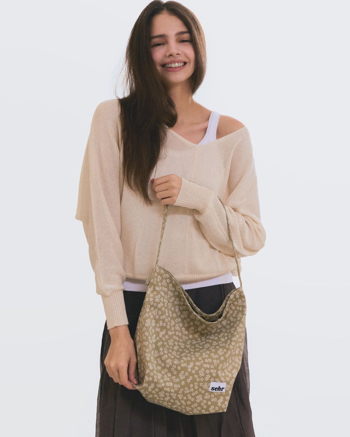세르(SEHR) Flower Medium Bucket Bag (Green)