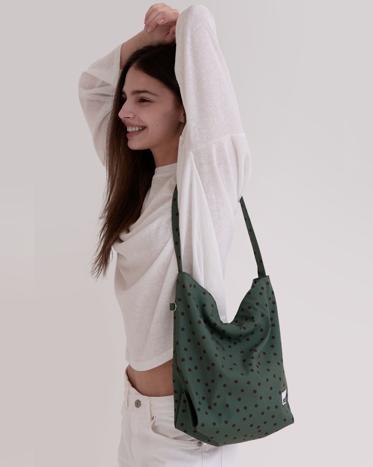 세르(SEHR) Dot-Dot Medium Bucket Bag (Green)