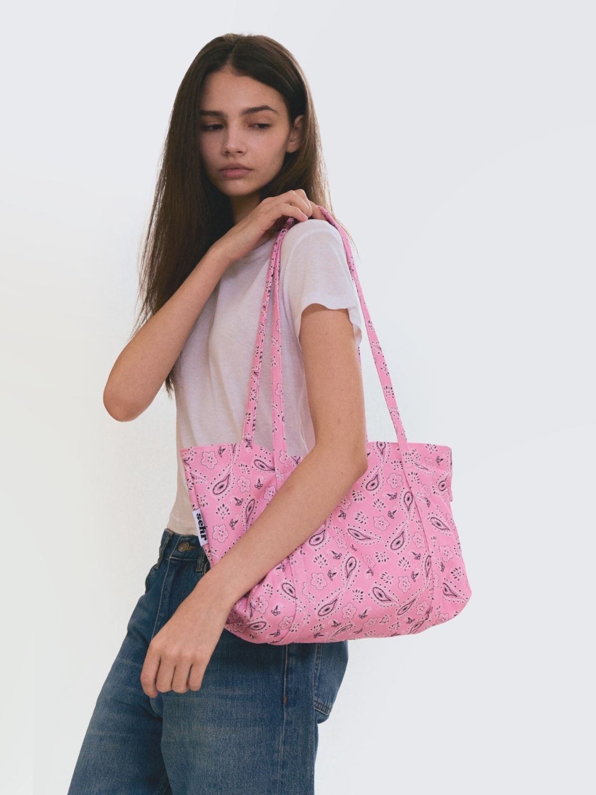 세르(SEHR) Paisley Middle Shoulder Bag (Pink)