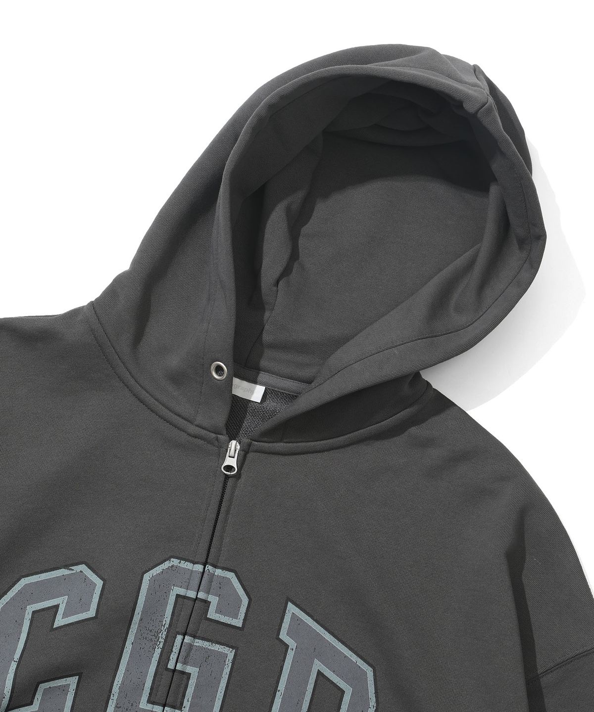 코드그라피(CGP) CGP 아치 로고 빅오버핏 후드 집업-차콜
