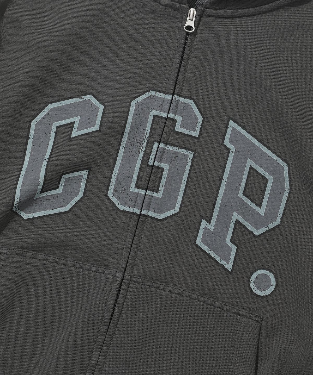 코드그라피(CGP) CGP 아치 로고 빅오버핏 후드 집업-차콜