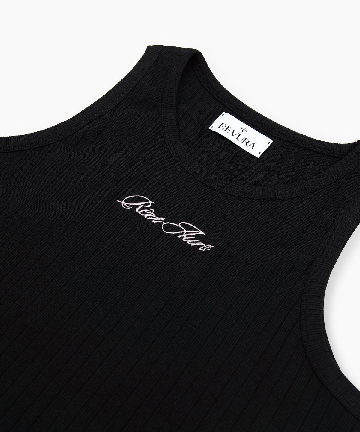 레뷰라(REVURA) ICONE COTTON MODAL RIBBED SLEEVELESS - BLACK