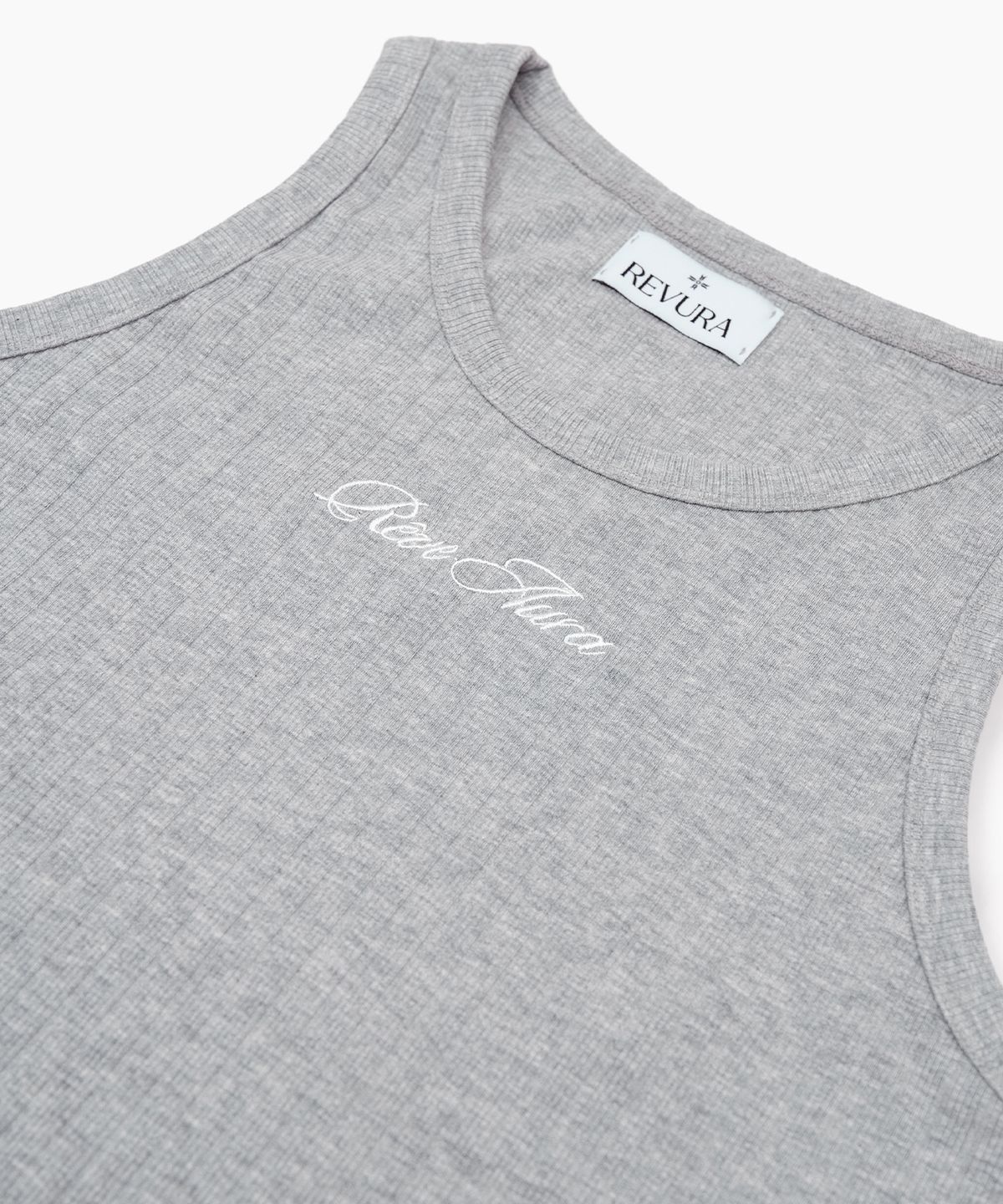 레뷰라(REVURA) ICONE COTTON MODAL RIBBED SLEEVELESS - GRAY