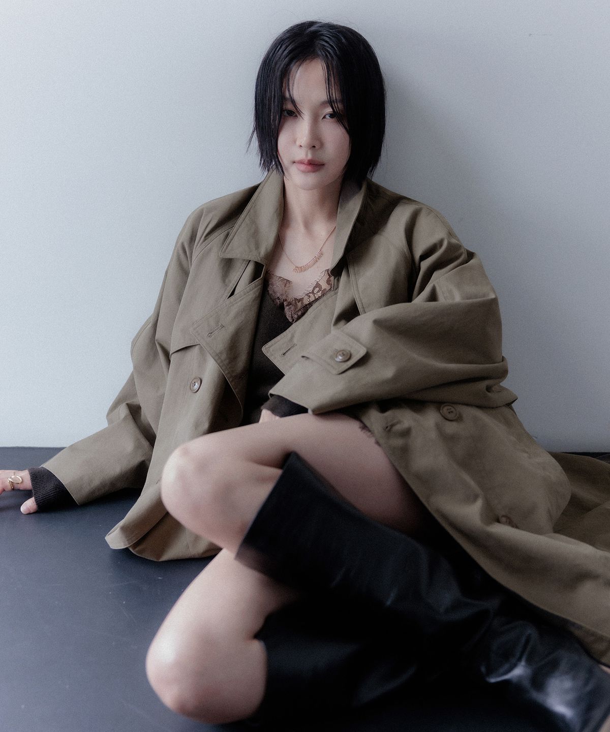 메무아(MEMUA) 스탠스 오버핏 트렌치 코트