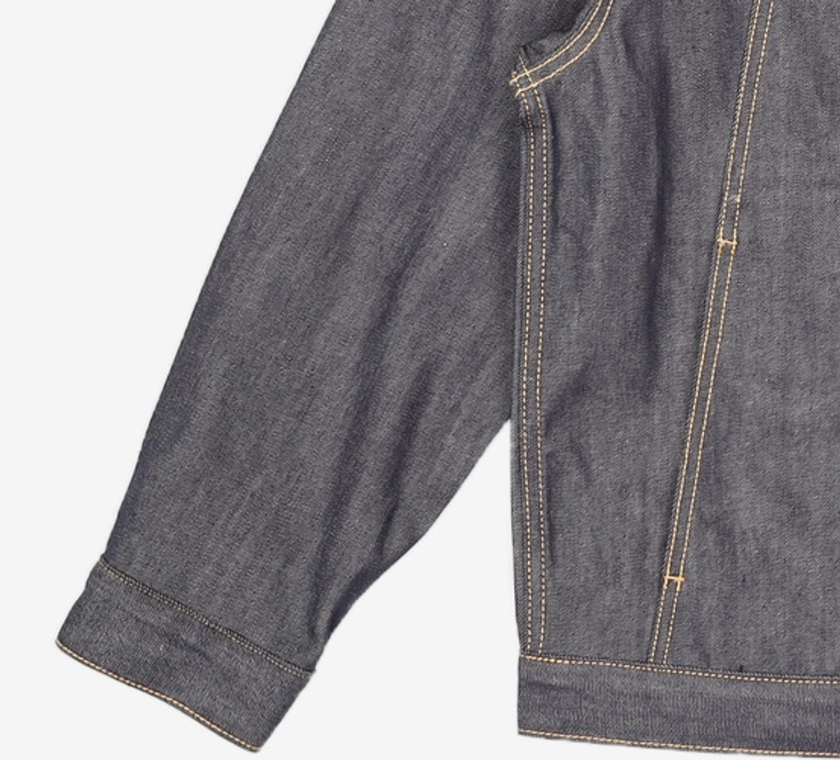 넌블랭크(NONBLANK) 포인티드 칼라 데님 자켓_INDIGO M